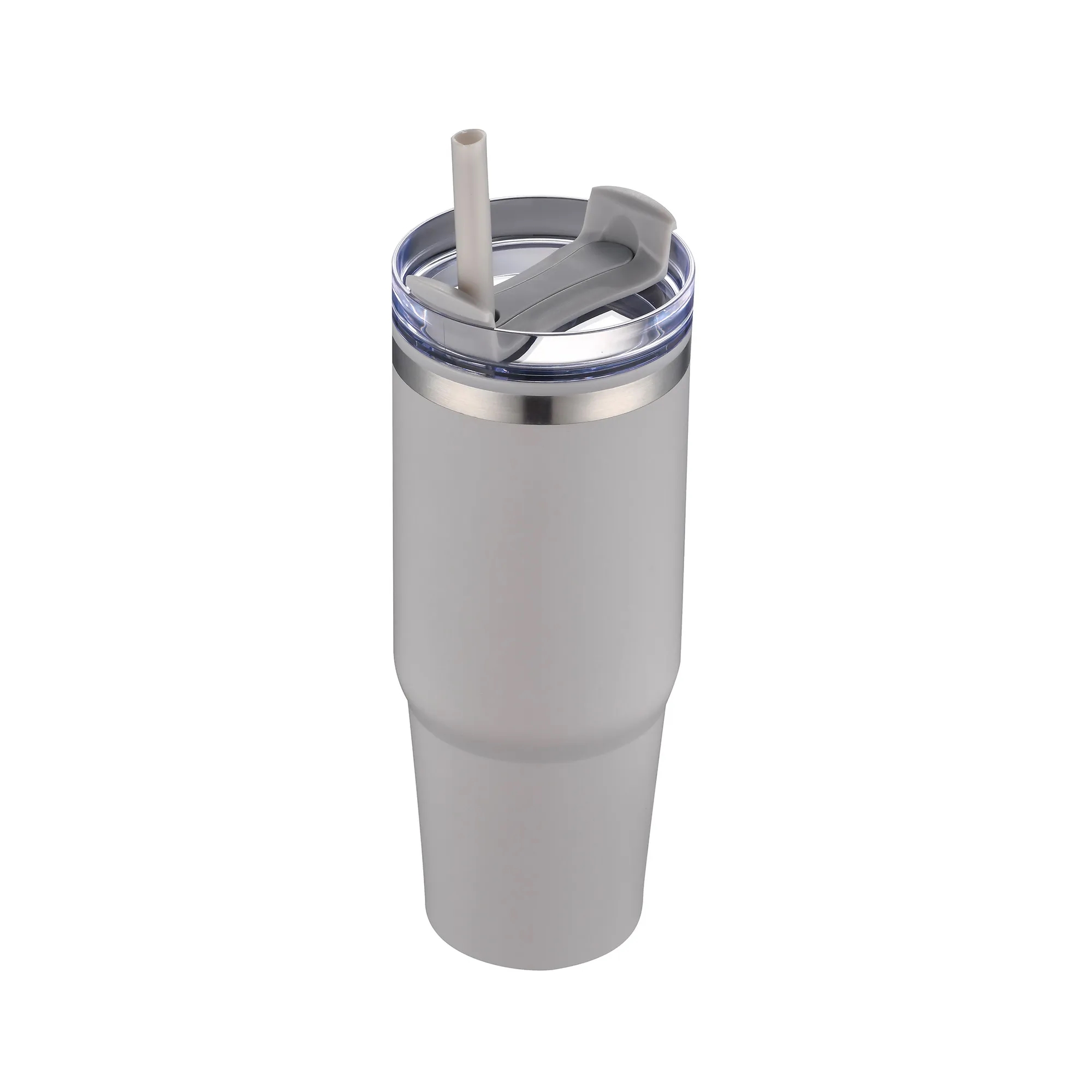 30oz. Dual Wall Stainless Steel & PP Tumbler with Clear Lid 20