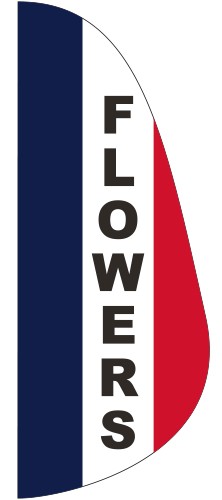 "FLOWERS" 3' x 8' Message Feather Flag 1