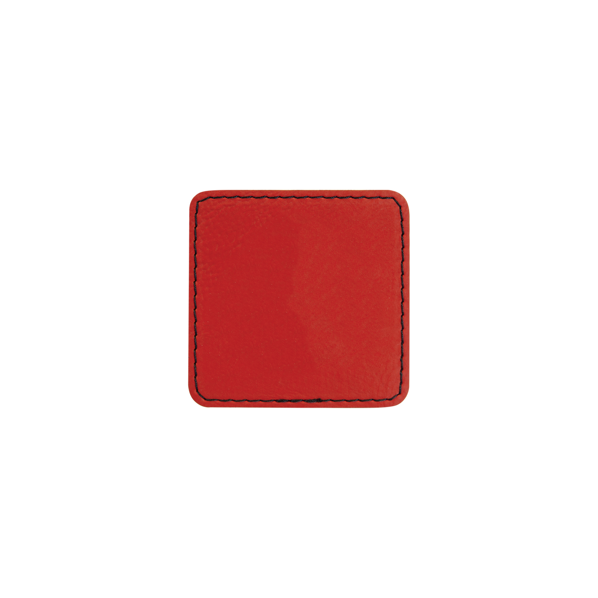 2" Red Leatherette Square Patch with Adhesive 2