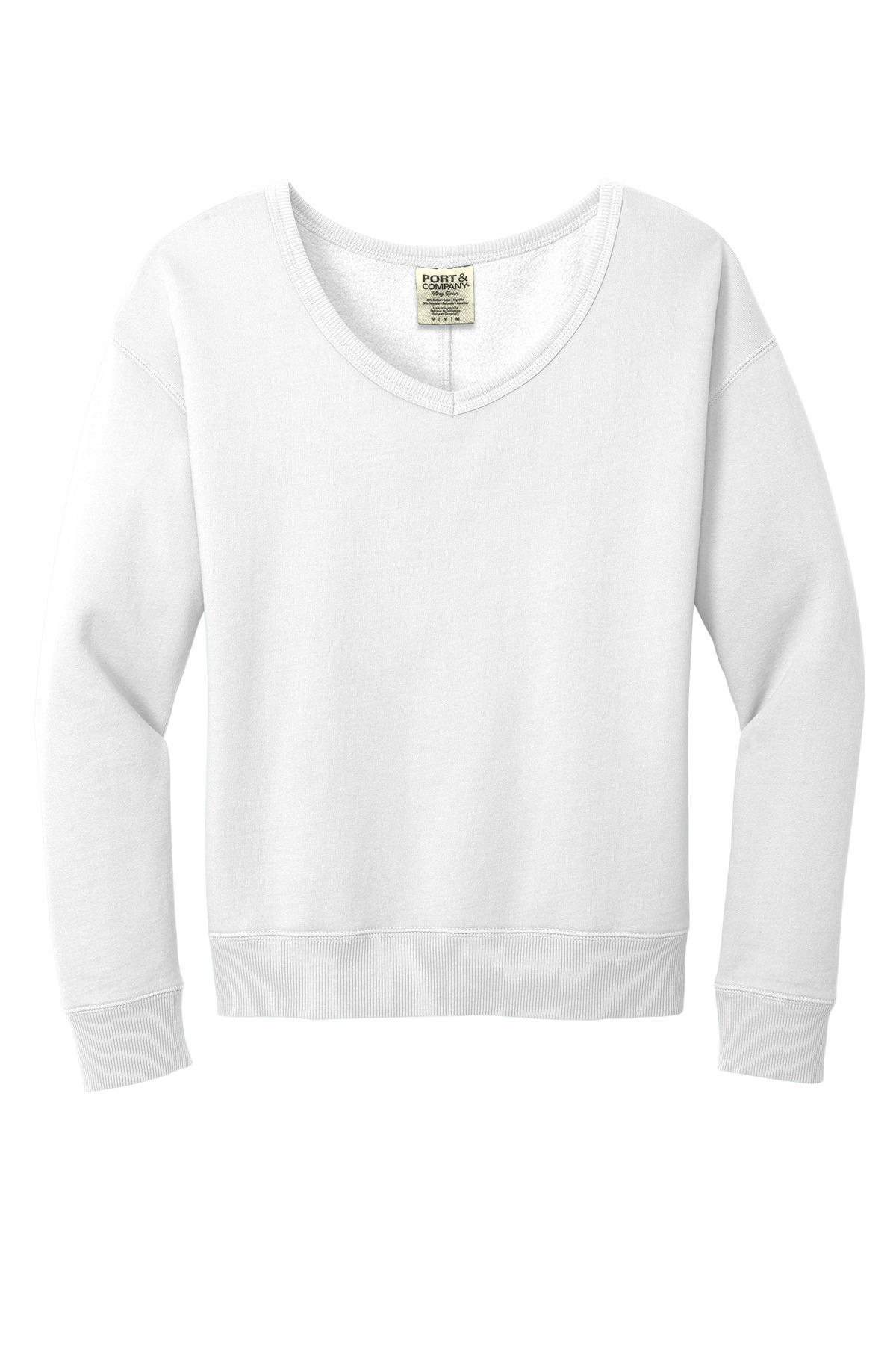 Port & Co Women's Beach Wash Garment-Dyed V-Neck Sweatshirt LPC098V 25