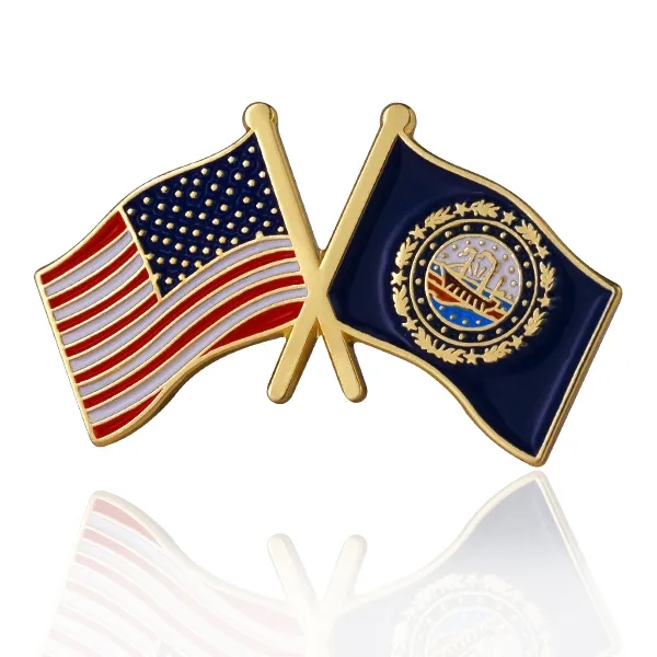 Stock Crossed Flag Pin (USA & USA) 26