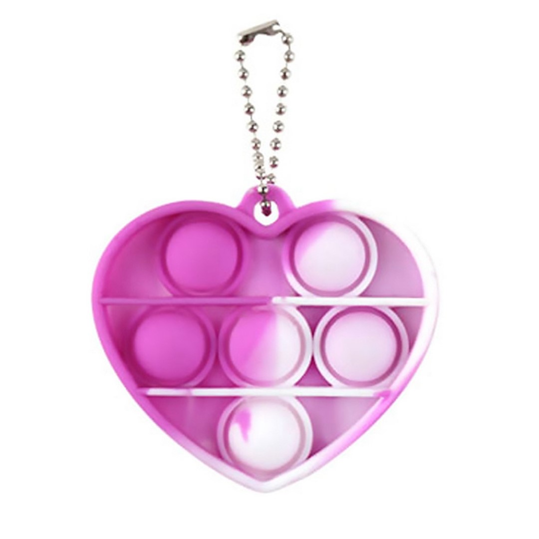 Heart Push Bubble Pops Fidget Keychain 3