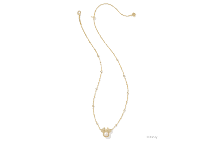 Kendra Scott Disney Gold Minnie Mouse Short Pendant Necklace in Freshwater Cultured Pearl 1