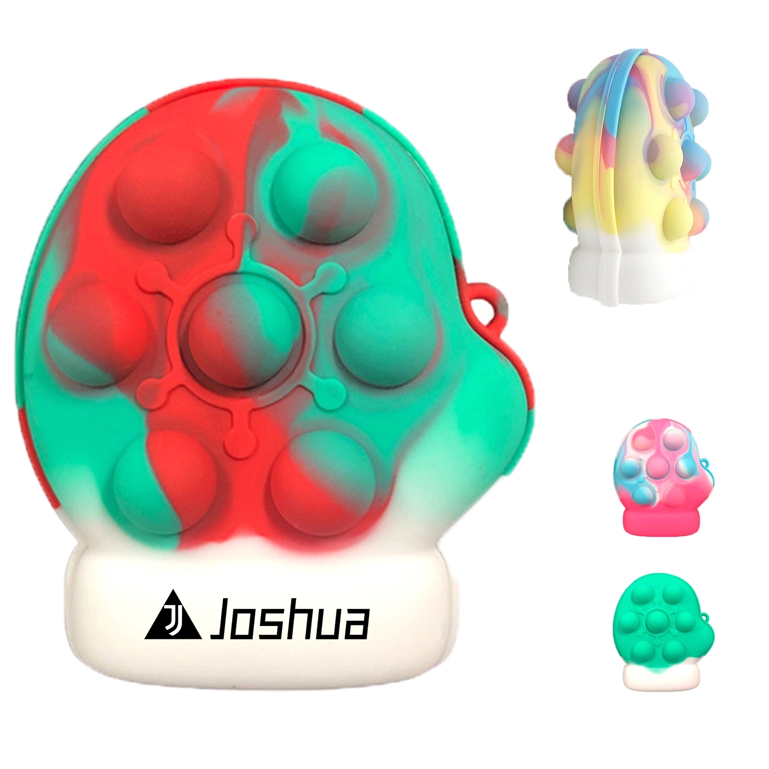 Christmas Glove Silicone Fidget Popper Stress Ball Keychain 3