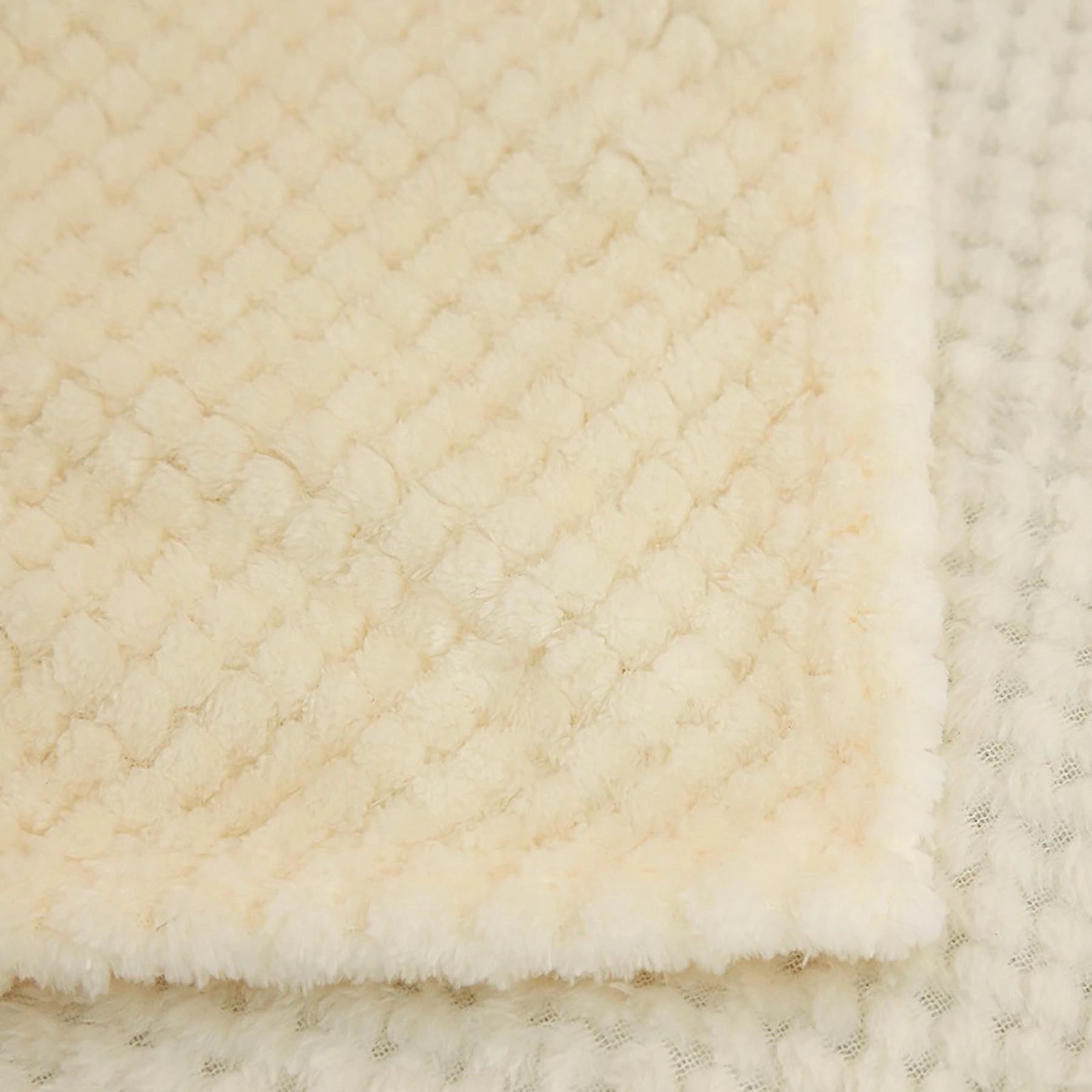 Large Waffle Weave Flannel Fleece Throw Blanket 40X60 Inch 3