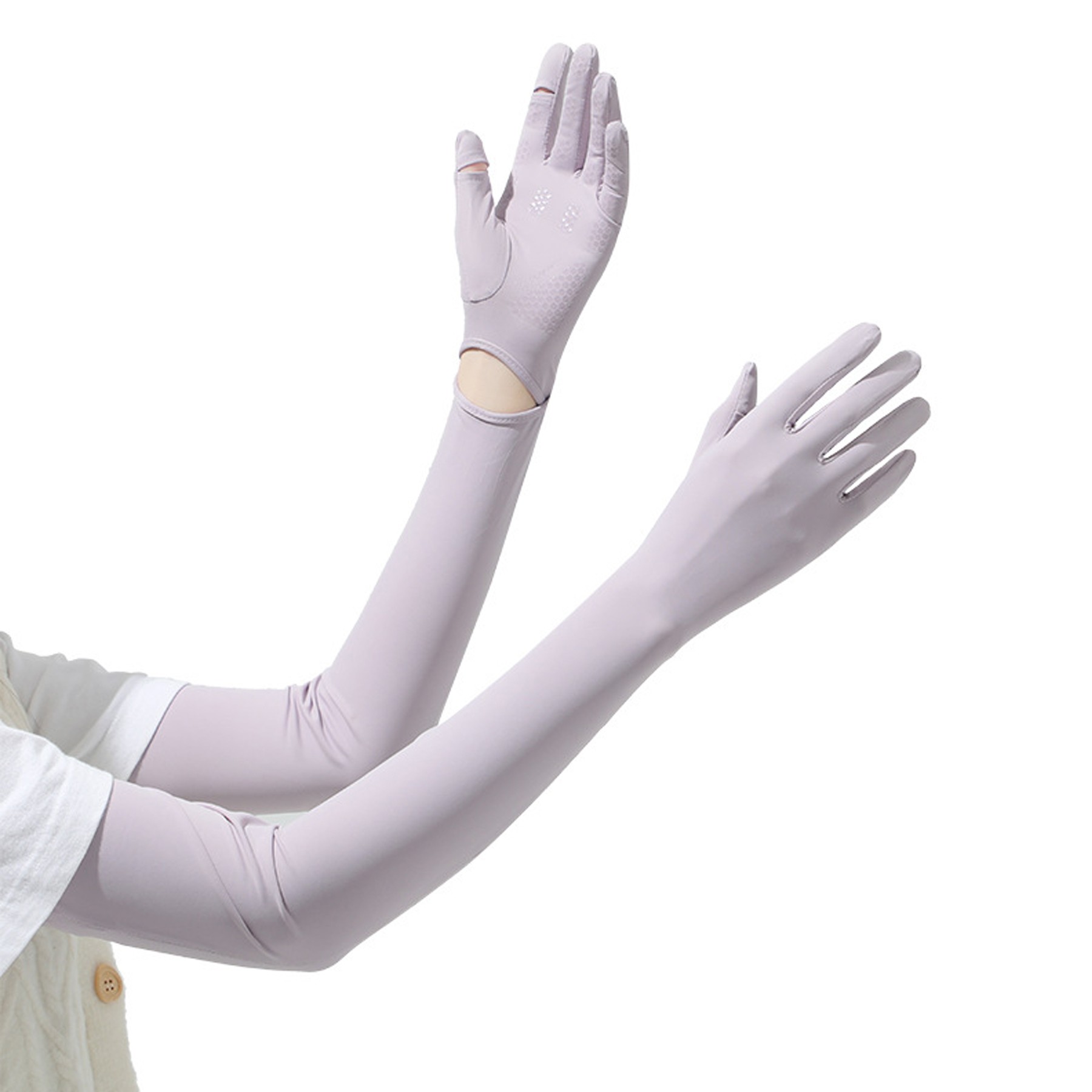 Women Sun Protection Arm Sleeve With Tumb Hole 4
