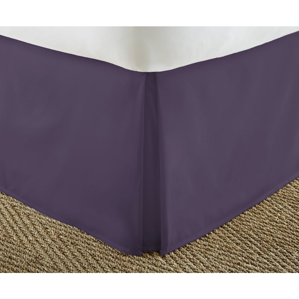 Premium Bed Skirts - Purple Cali King Pleated 1