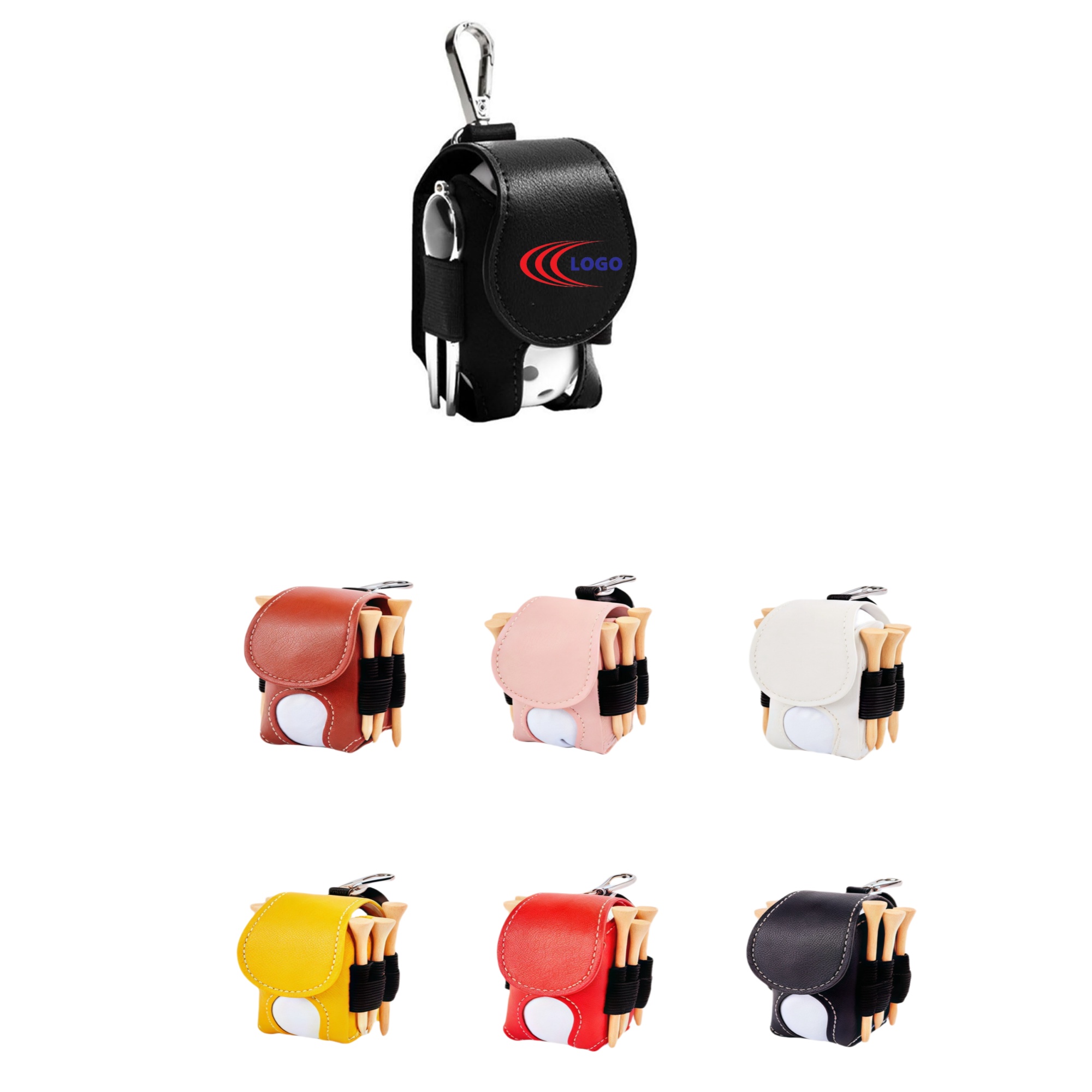PU Leather Golf Pick Ball Bag 2