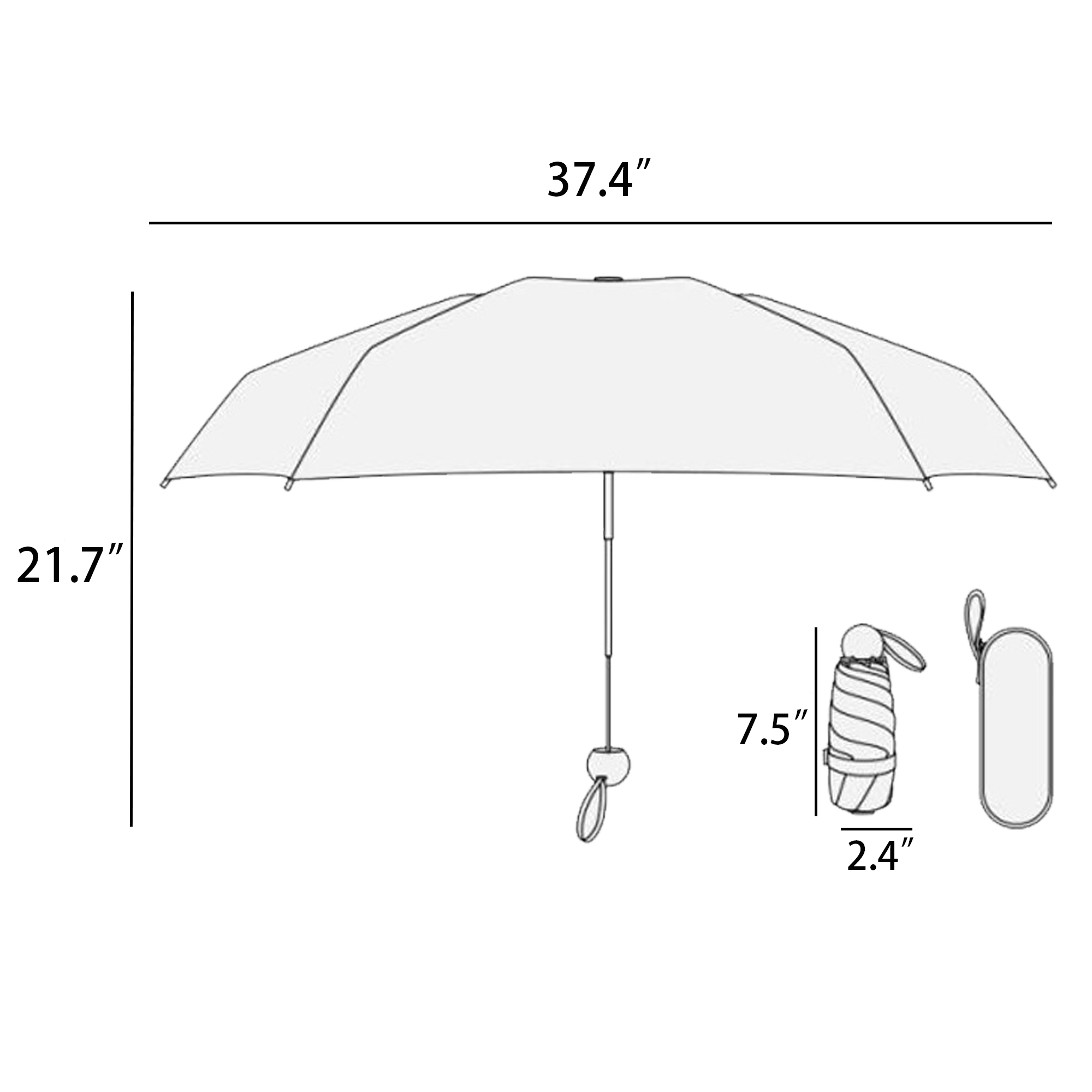 UPF 50+ Compact Windproof Travel Umbrella 2