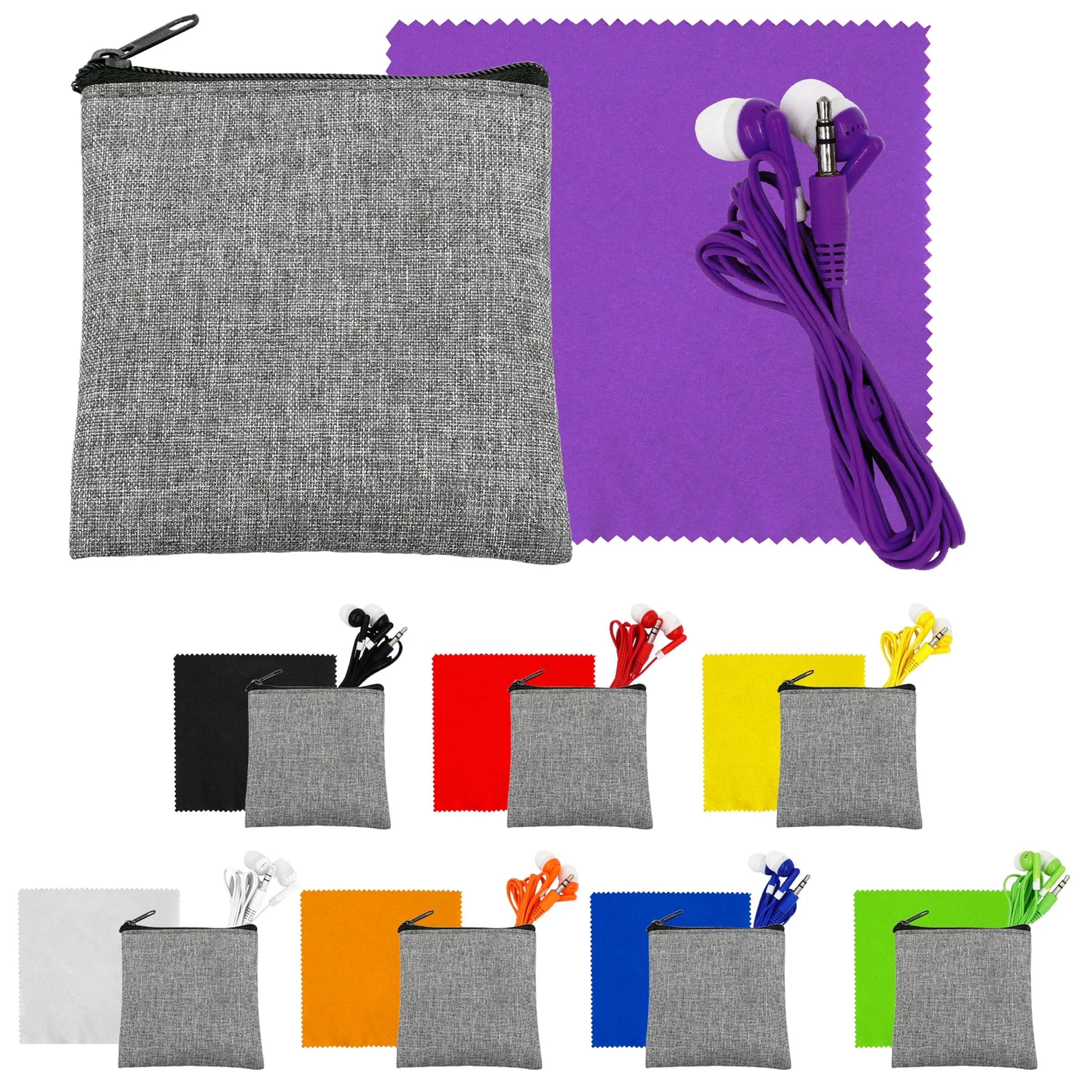 Recycled Ear Bud & Cloth Set 12