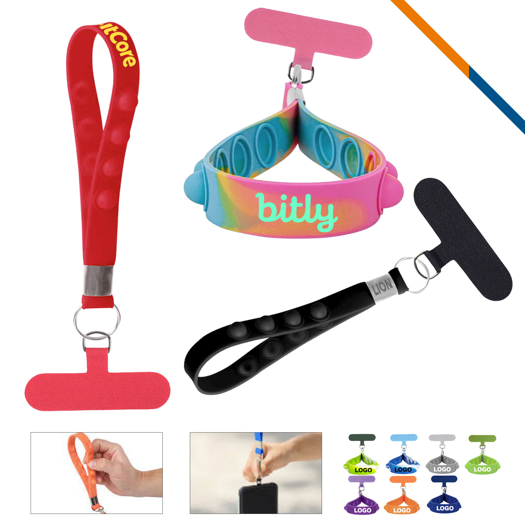 Glen Push Bubble Phone Tether Wristlet 9