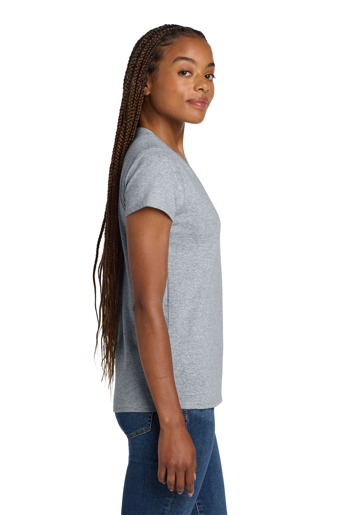 Gildan Women's Heavy Cotton 100% Cotton V-Neck T-Shirt. 5V00L 15