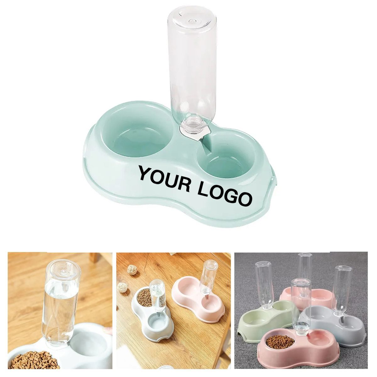 2 in 1 Plastic Pet Bowl Set For Dogs And Cats 2