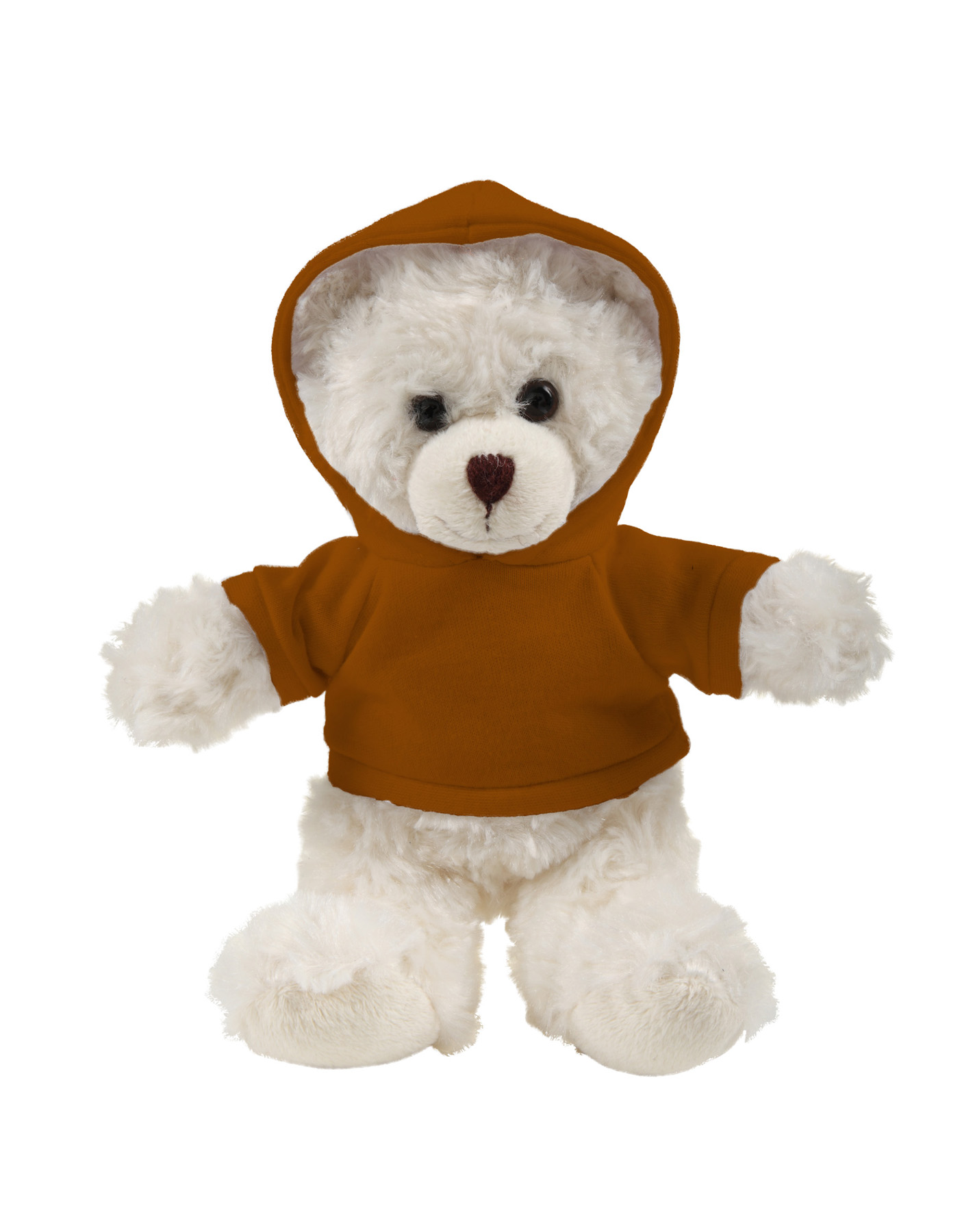 soft plush  Cream Curly Sitting Bear with hoodie 8