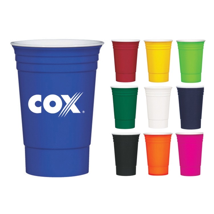16 oz. Reusable Double Wall Tailgate Party Cup 1