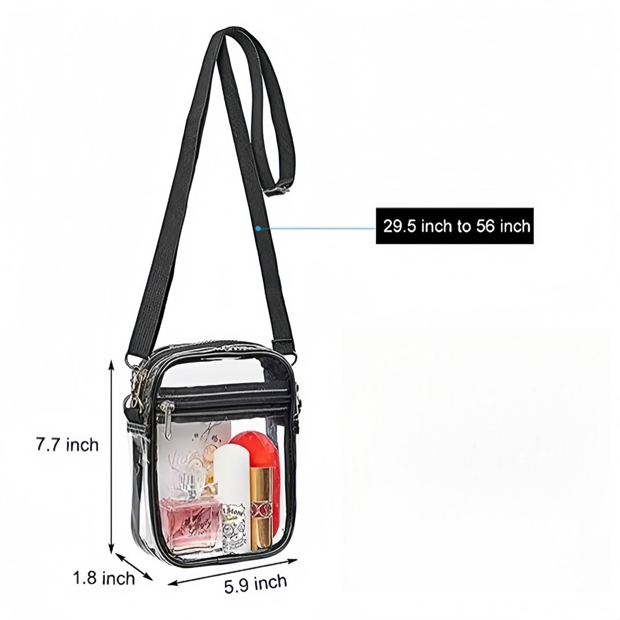 Clear Transparent PVC Crossbody Stadium Bag 4
