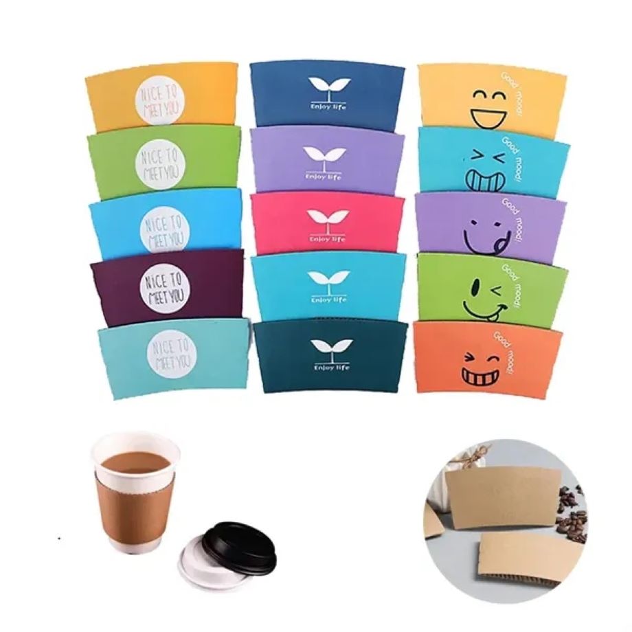 16 oz Custom Kraft Disposable Coffee Cup Sleeve 3
