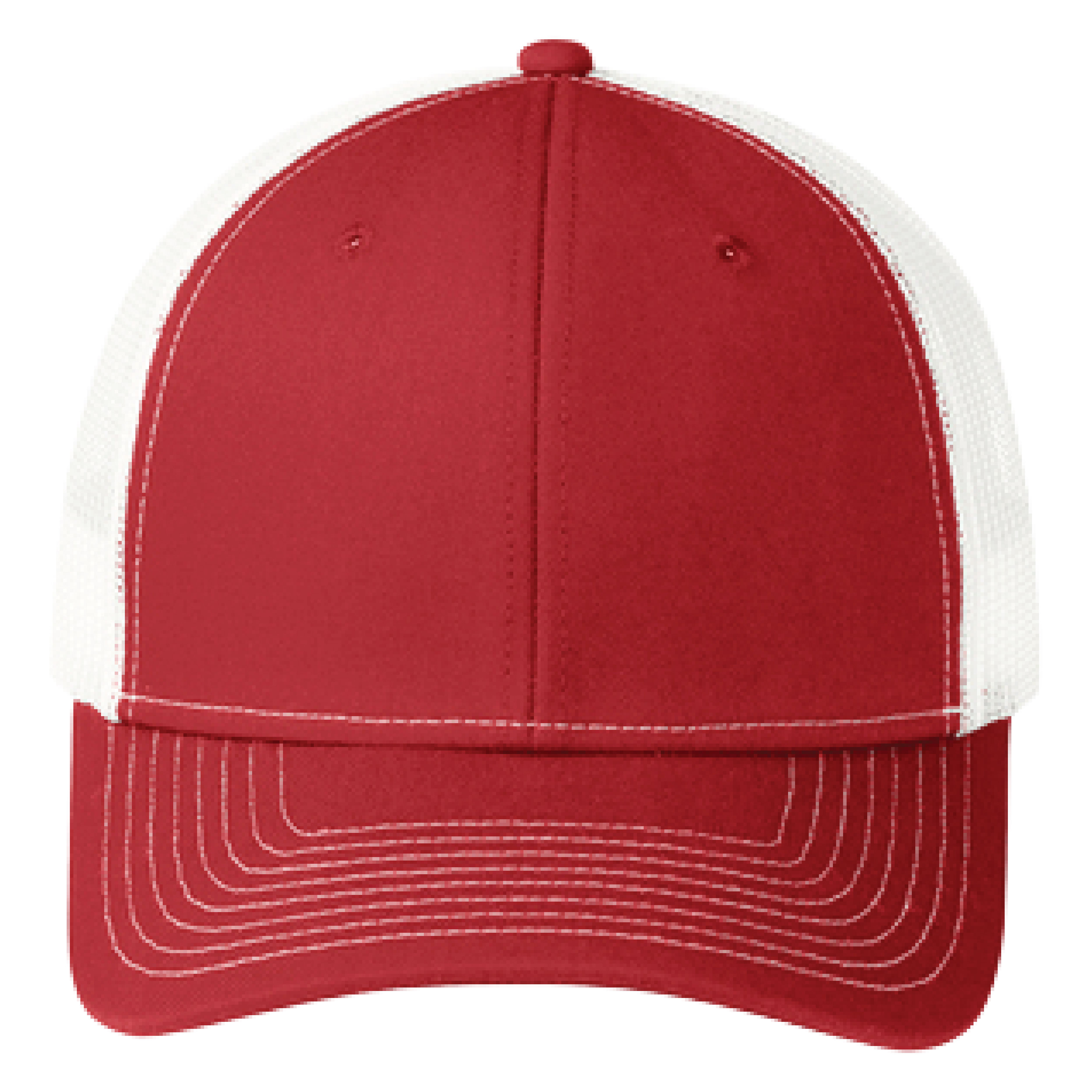 Port Authority C402 6-Panel Snapback Trucker Hat w/Leatherette Adhesive Patches or Embroidery 107