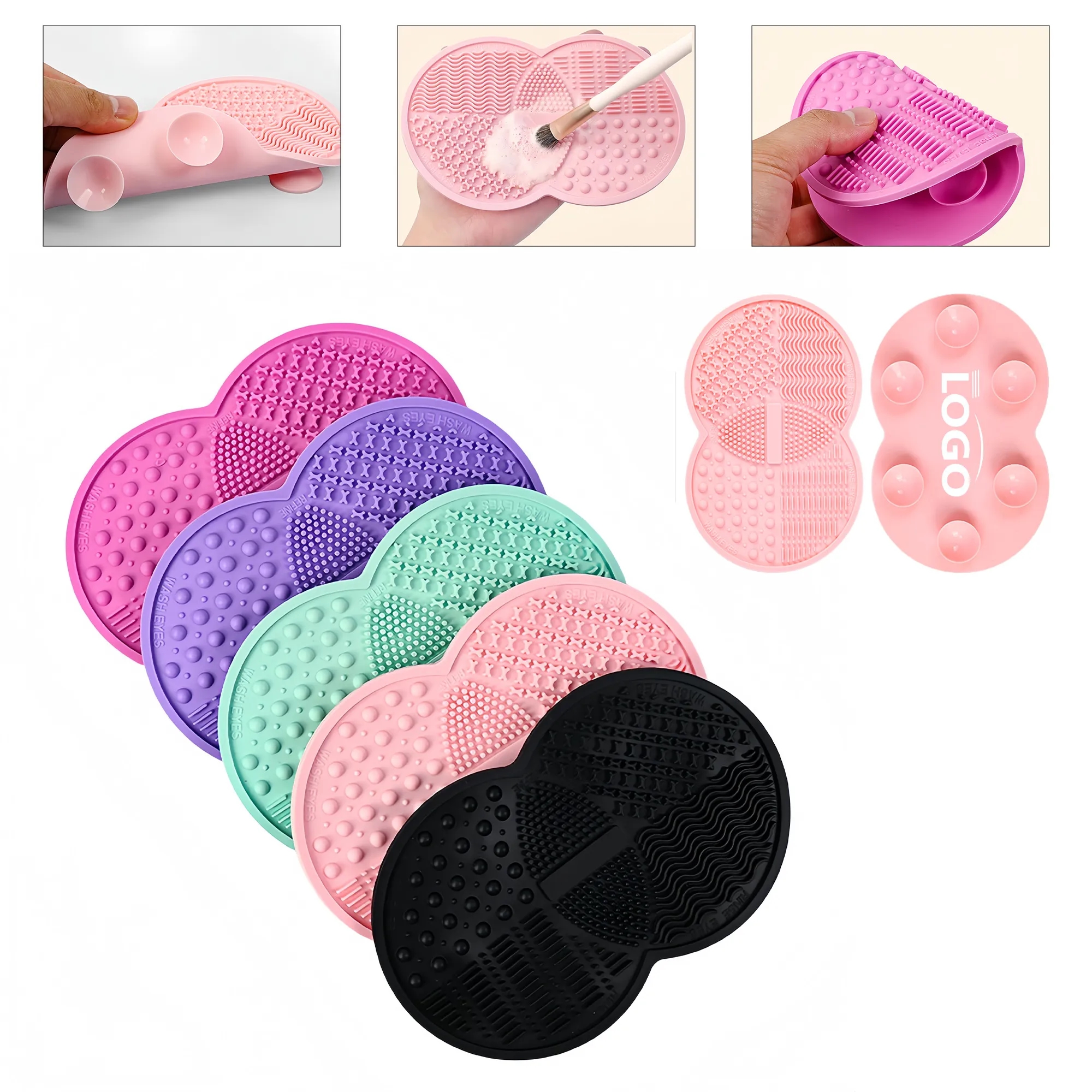 Portable Silicone Brush Cleaner With Suction Cup Base