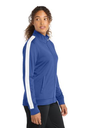 Sport-Tek Women's Tricot Sleeve Stripe Track Jacket. LST94 29