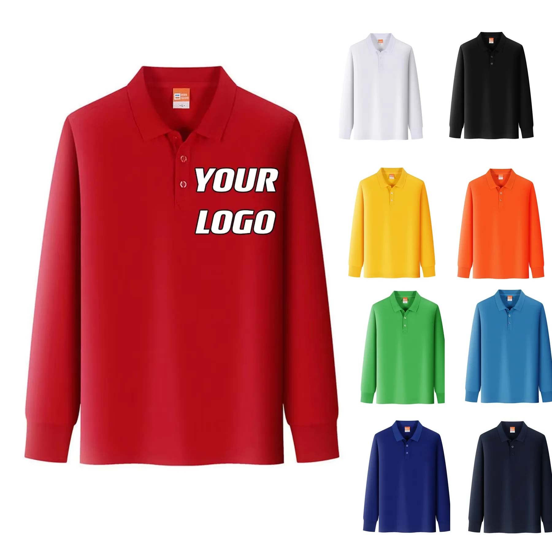 Custom Long-Sleeve Polo Shirts Sweatshirt Tops 2