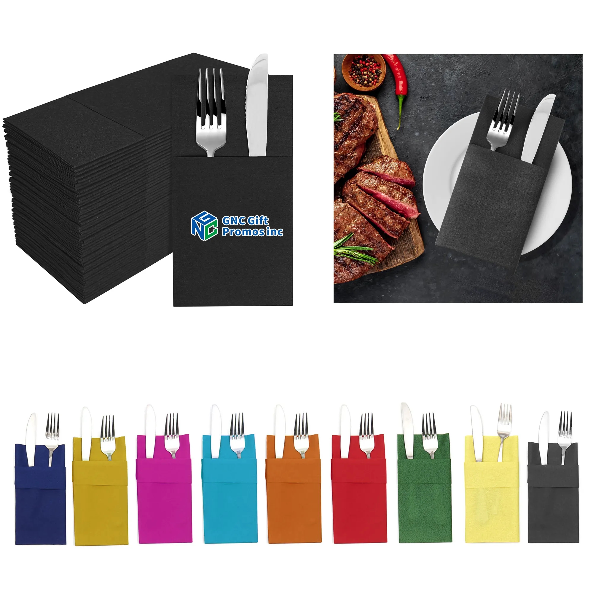 Clean Napkin Pocket Knife and Fork Paper 4
