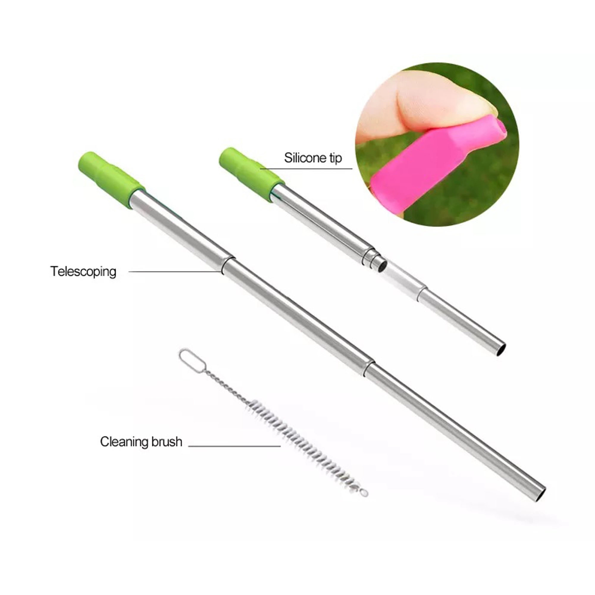 Reusable Stainless Steel Collapsible Straw 2