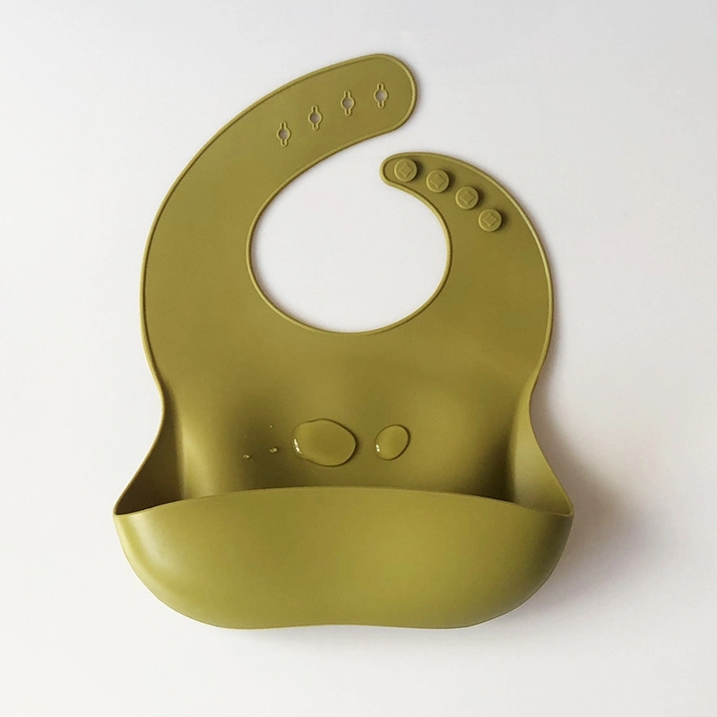 Silicone Waterproof Baby Bibs with Pocket 4