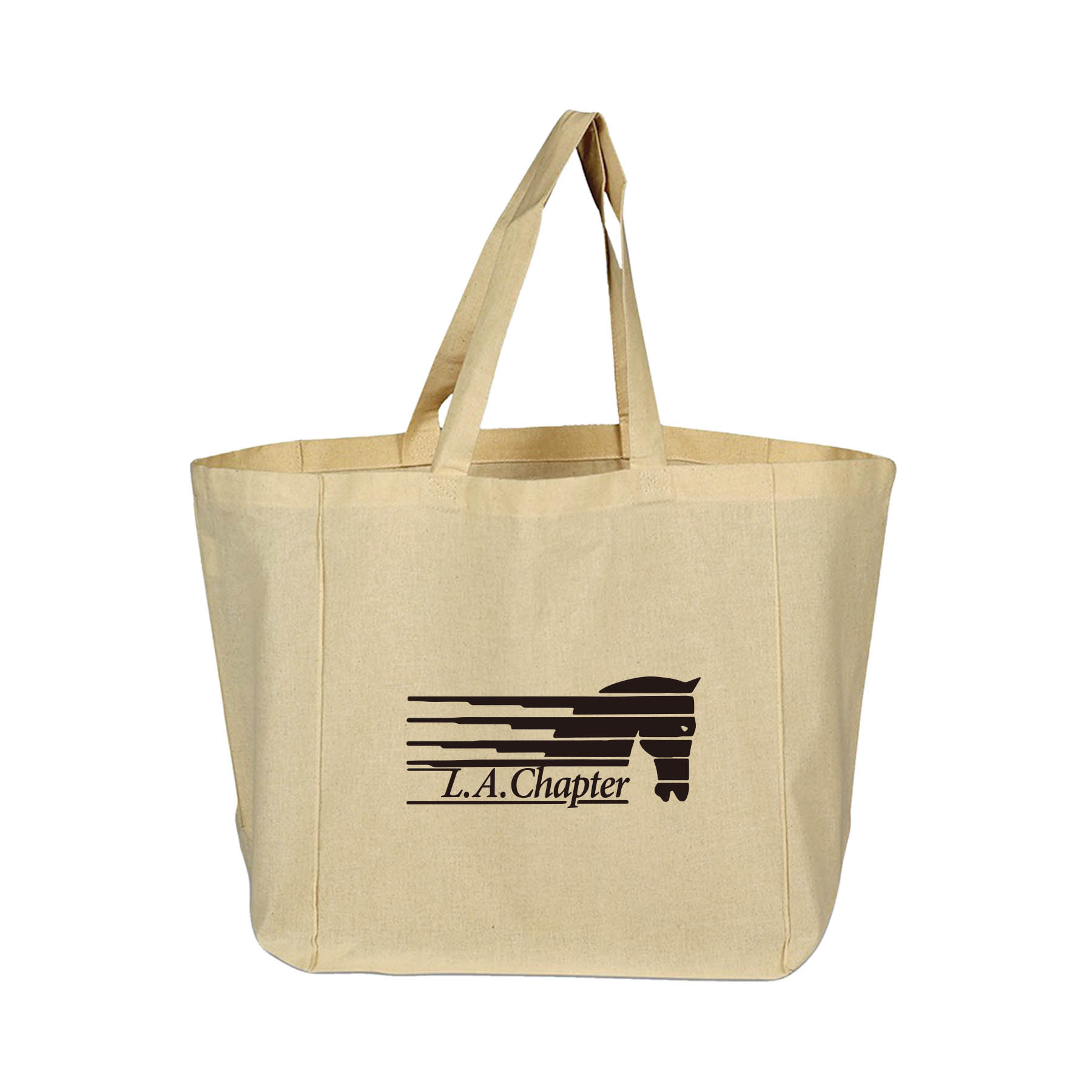6 oz. 100% Natural Cotton Sheeting Grocery Tote Bag/w Bottom Gusset 2