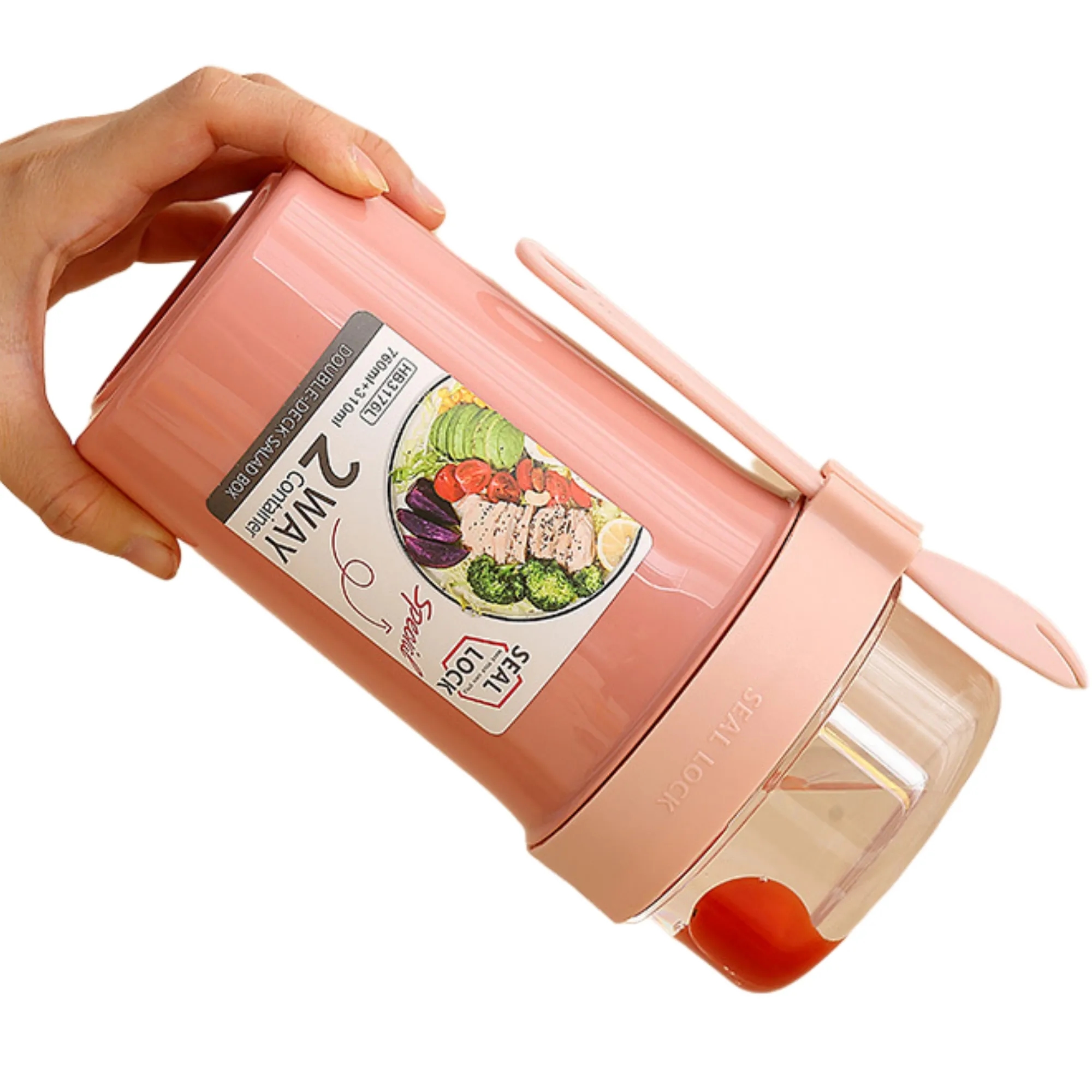 Double-Layer Breakfast Cup With Spoon 2