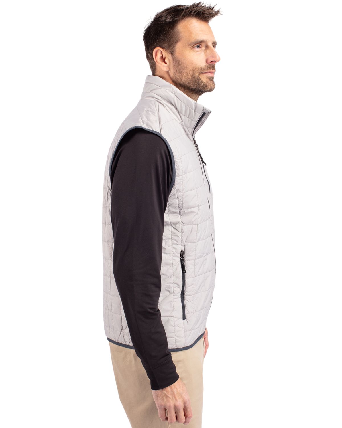 Cutter & Buck Rainier Recycled Insulated Puffer Mens Big & Tall Full Zip Vest Big & Tall 46
