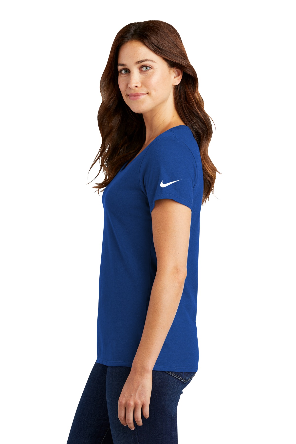 Nike Women's Dri-FIT Cotton/Poly Scoop Neck Tee. NKBQ5234 43