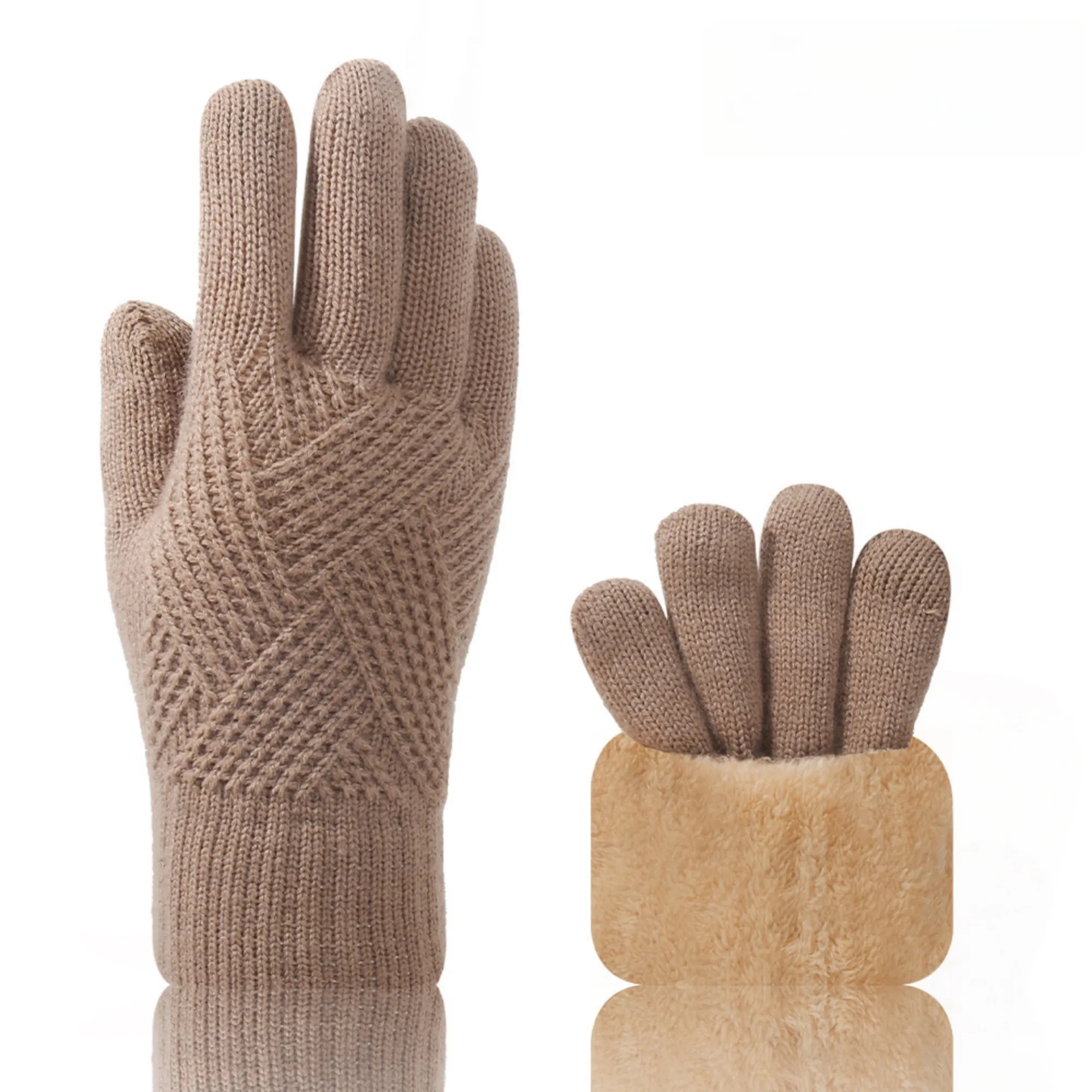 Double-Layer Plush Knitted Gloves 2