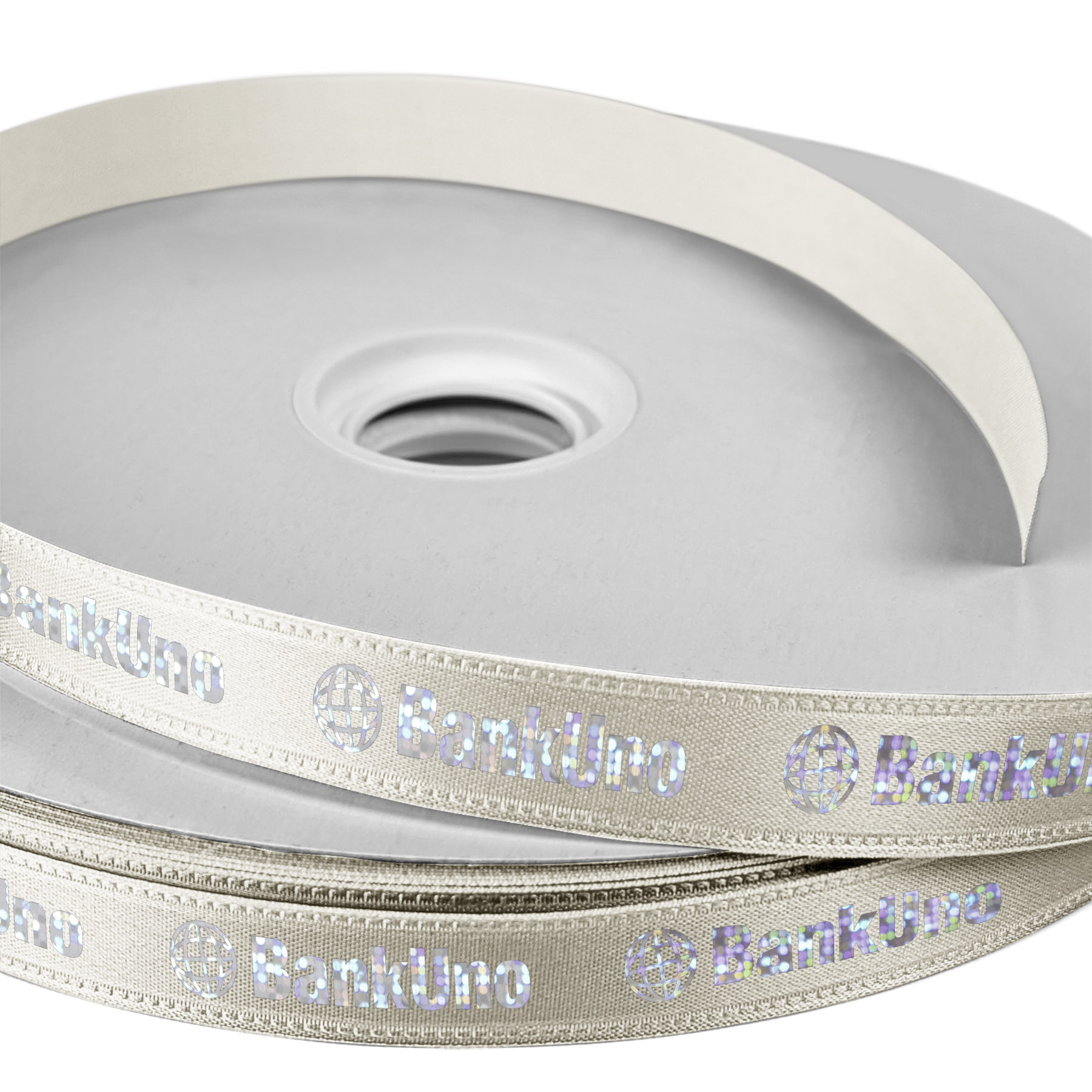 5/8" Badge Satin Ribbon - 50yd Roll - Foil Print 5