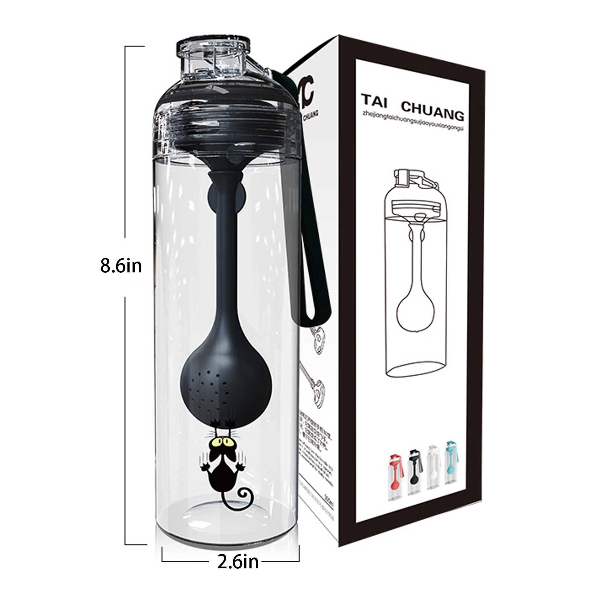 17oz BPA Free Tea Infuser Water Bottle w/ Spoon 7