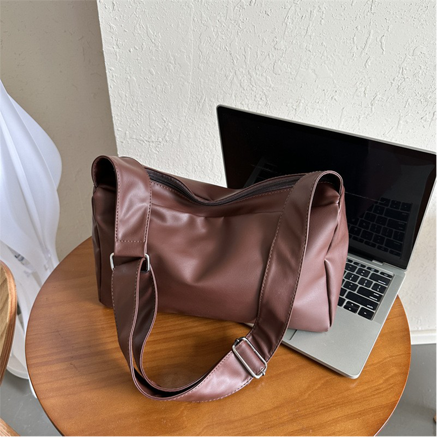 PU leather Solid Color Crossbody Bag 5