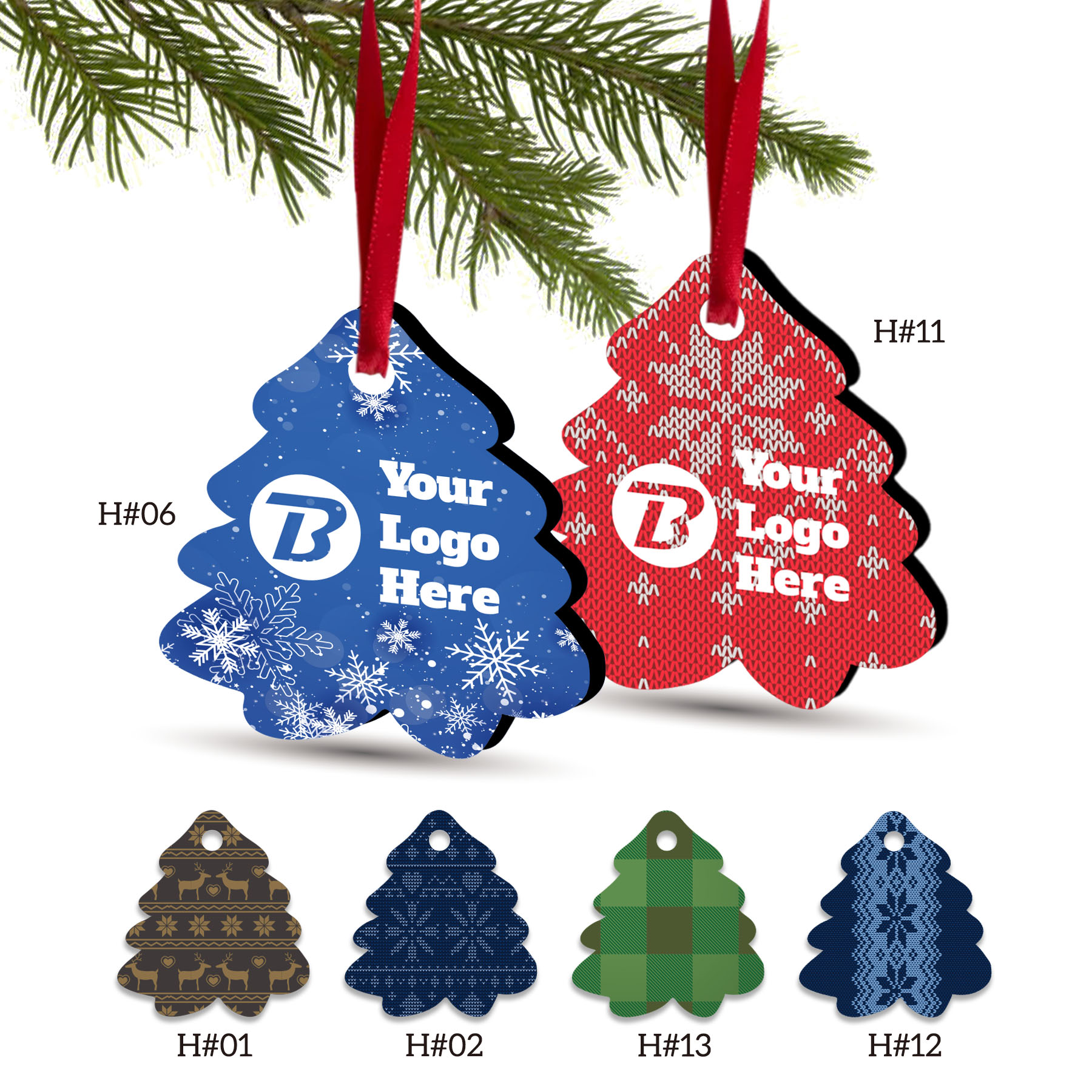 3" Full Color Christmas Ornament - Tree 12