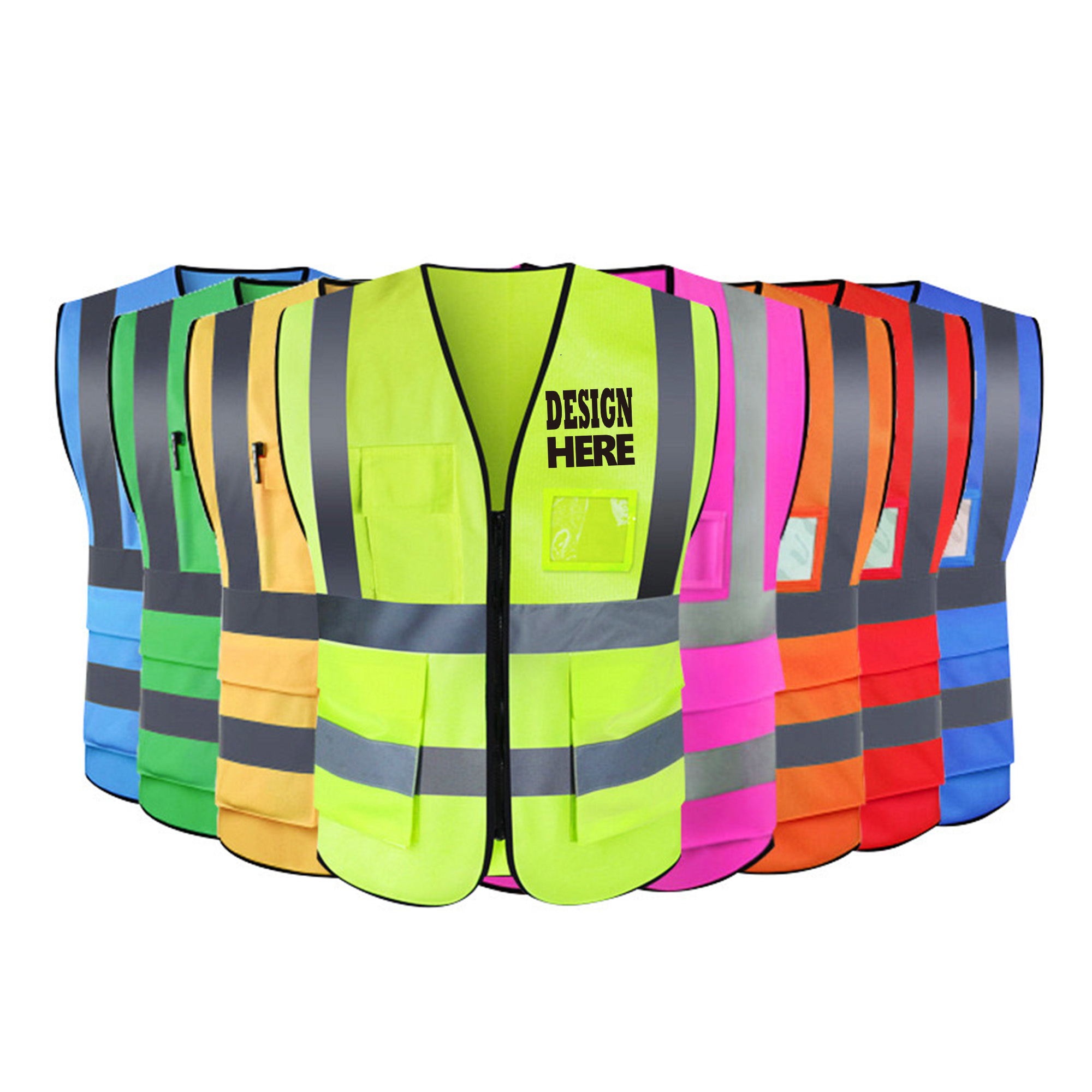 Fluorescent reflective vest for adults 2