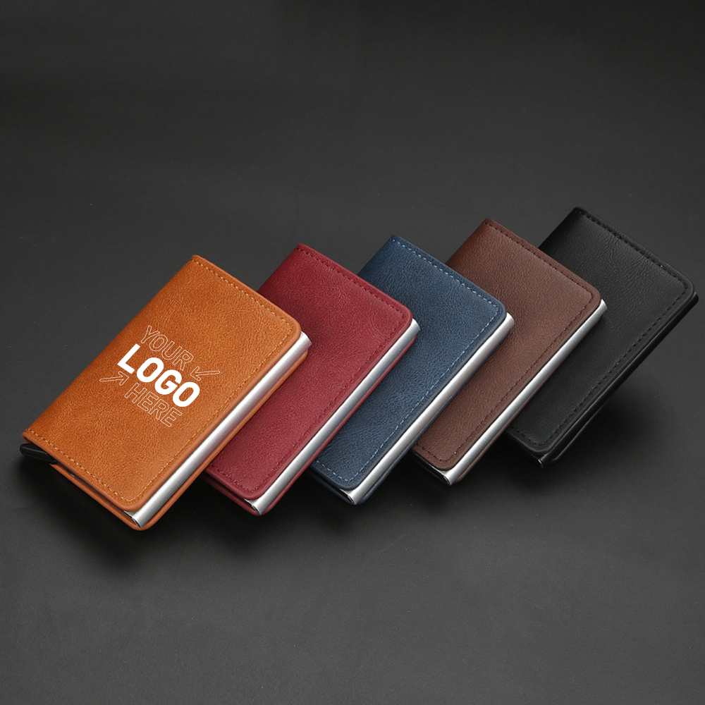 RFID Slim Wallet Pop-up Credit Card Holder With Money Clip