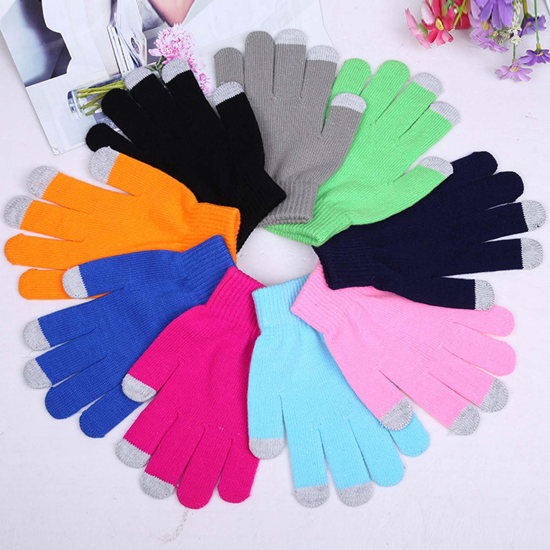 Windproof Touchscreen Knit Gloves 2