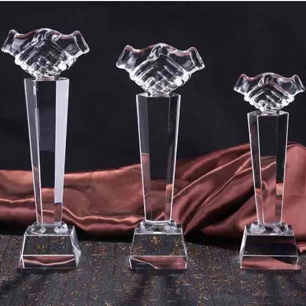 Optical Crystal Handshake Award 4