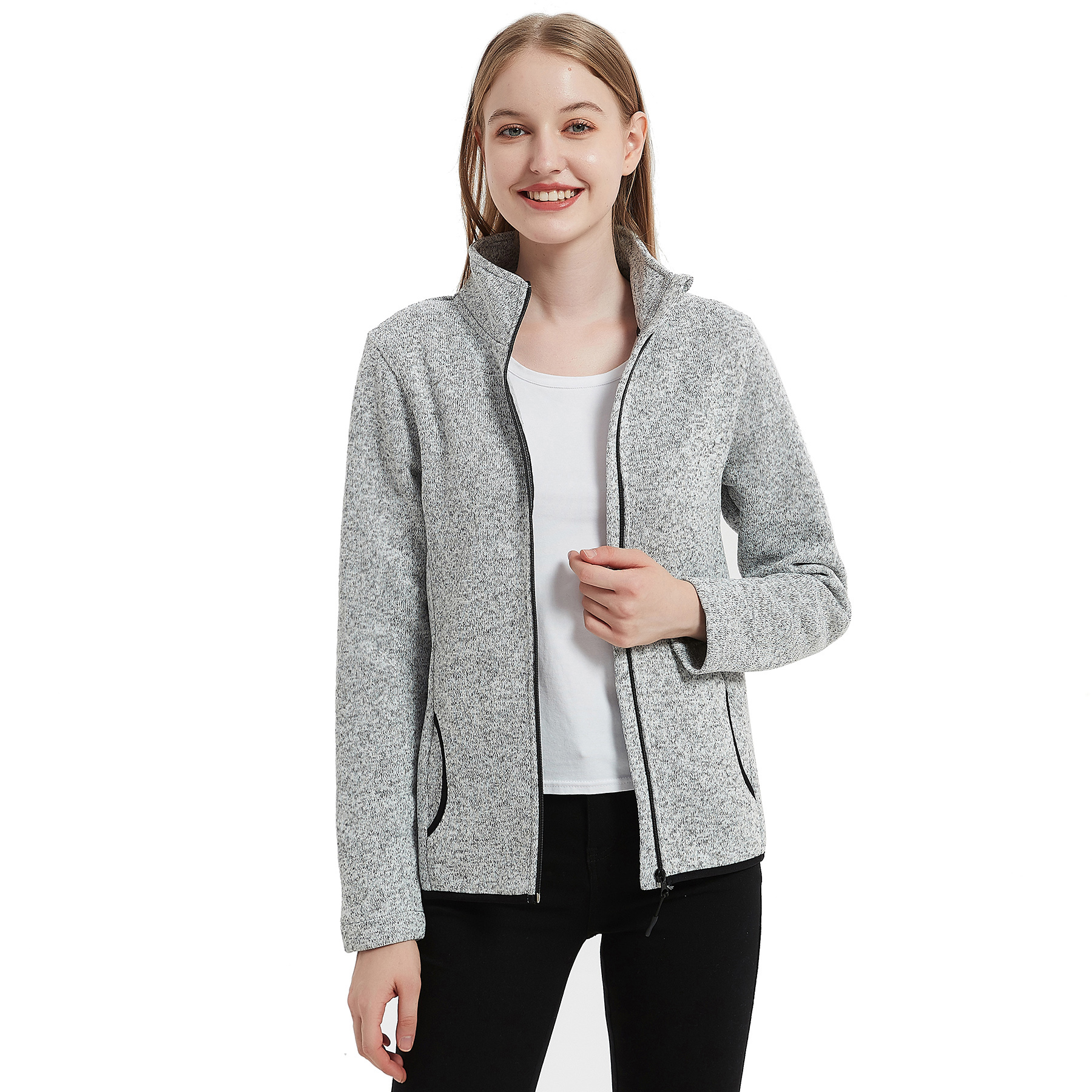 Women's Full-Zip Sweater Fleece Jacket 7