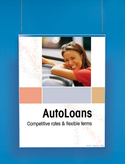 Non-glare Acrylic Drop Ceiling-Hung Poster Holder