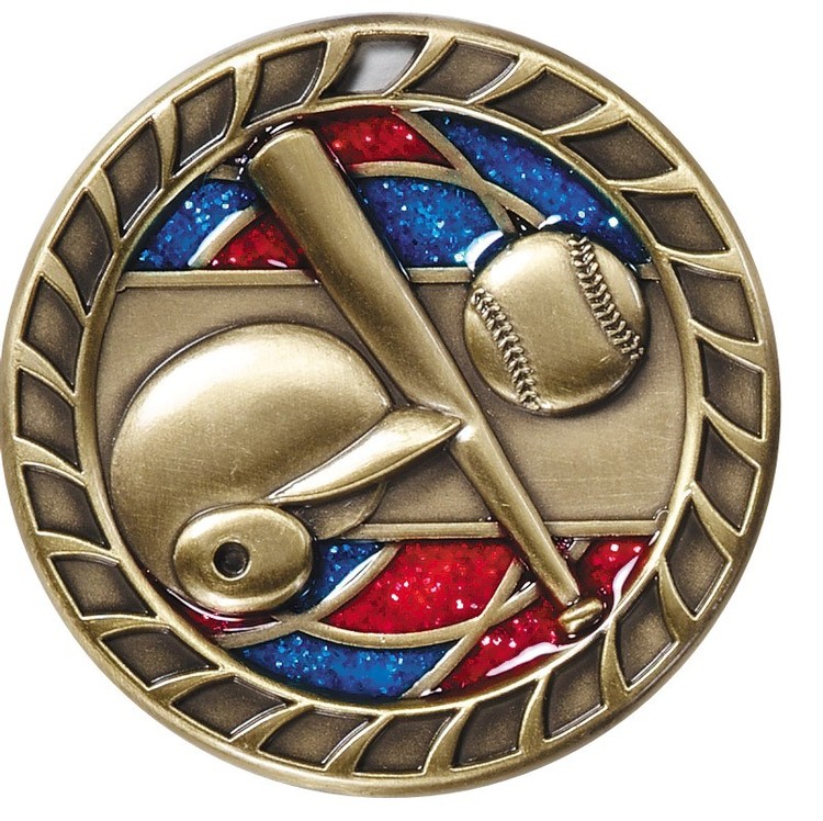 Baseball Glitter Medal, 2 1/2" 2