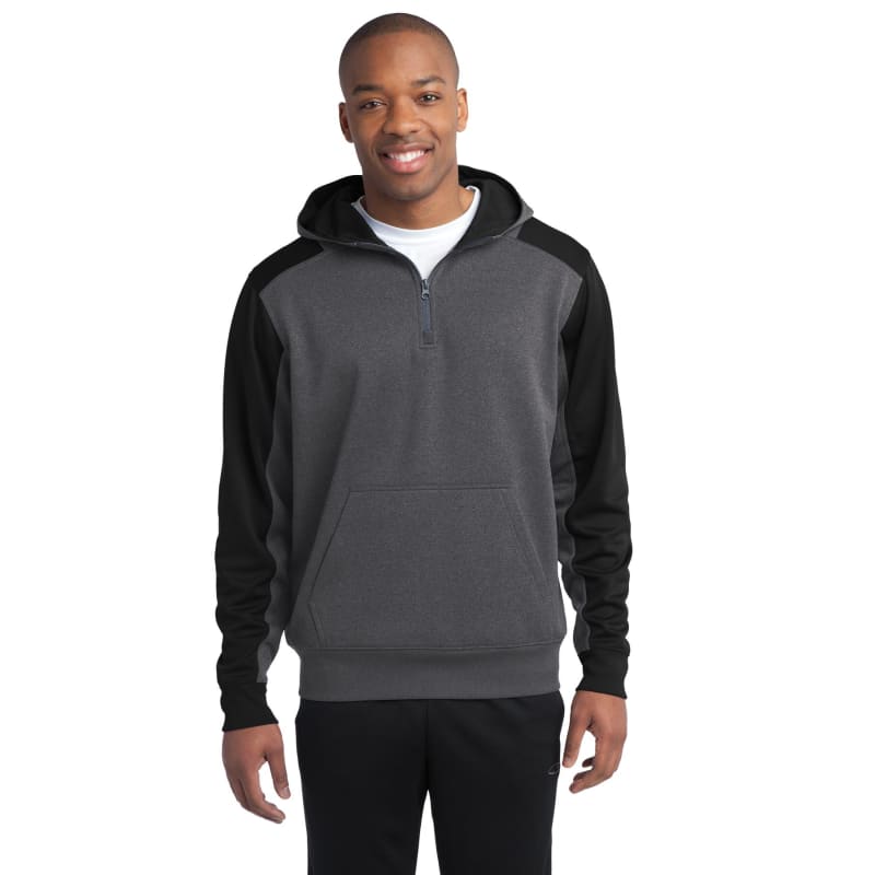 Sport-Tek Tech Fleece Colorblock 1/4-Zip Hooded Sweatshirt. 17