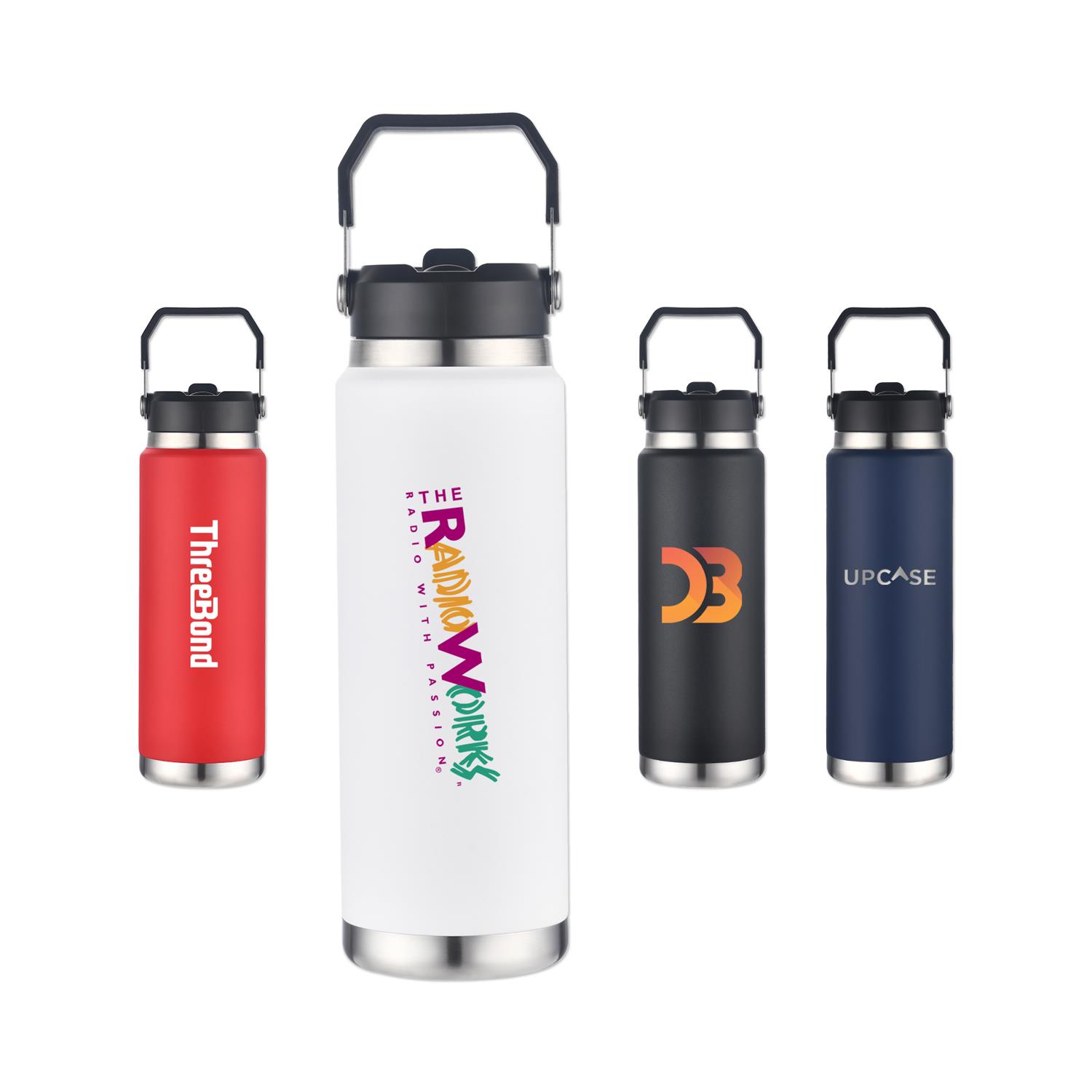 30 Oz. Vacuum Bottle with Straw and Carry Handle