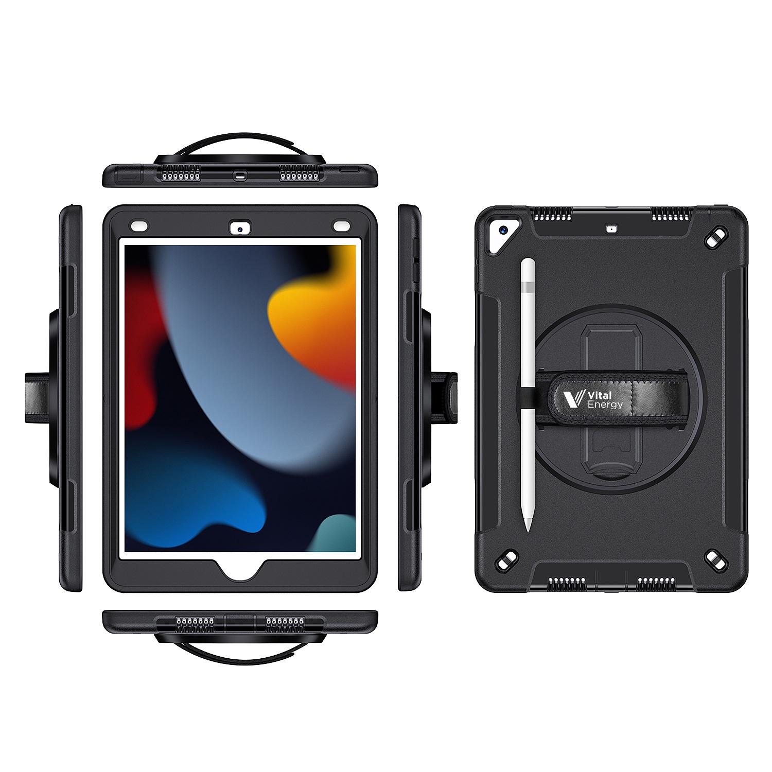 iPad 10.2" 2019/2021 Adjustable Hand Strap Rugged Case 2