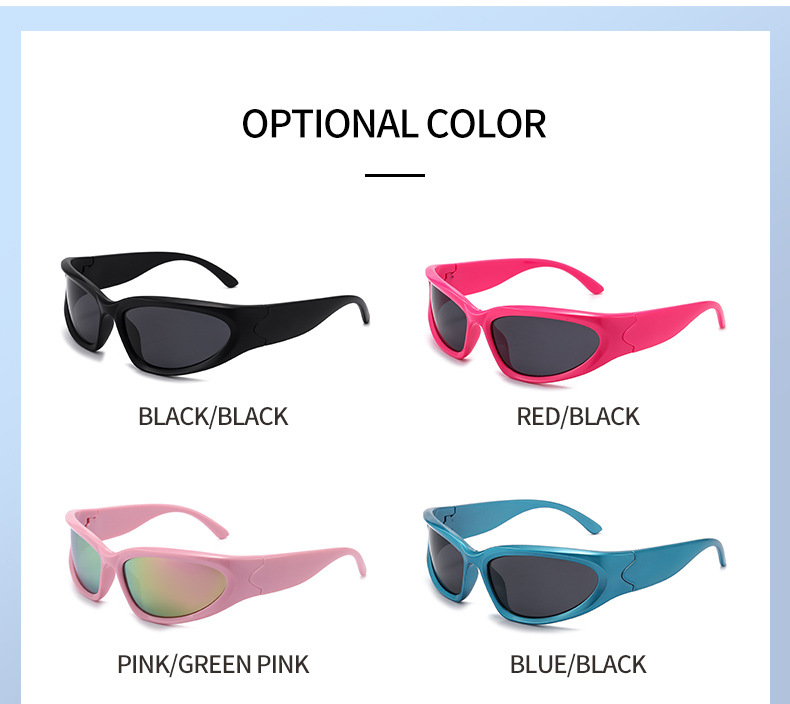 Y2K Wrap Around Fashion Sunglasses Silver Oval Shades 2