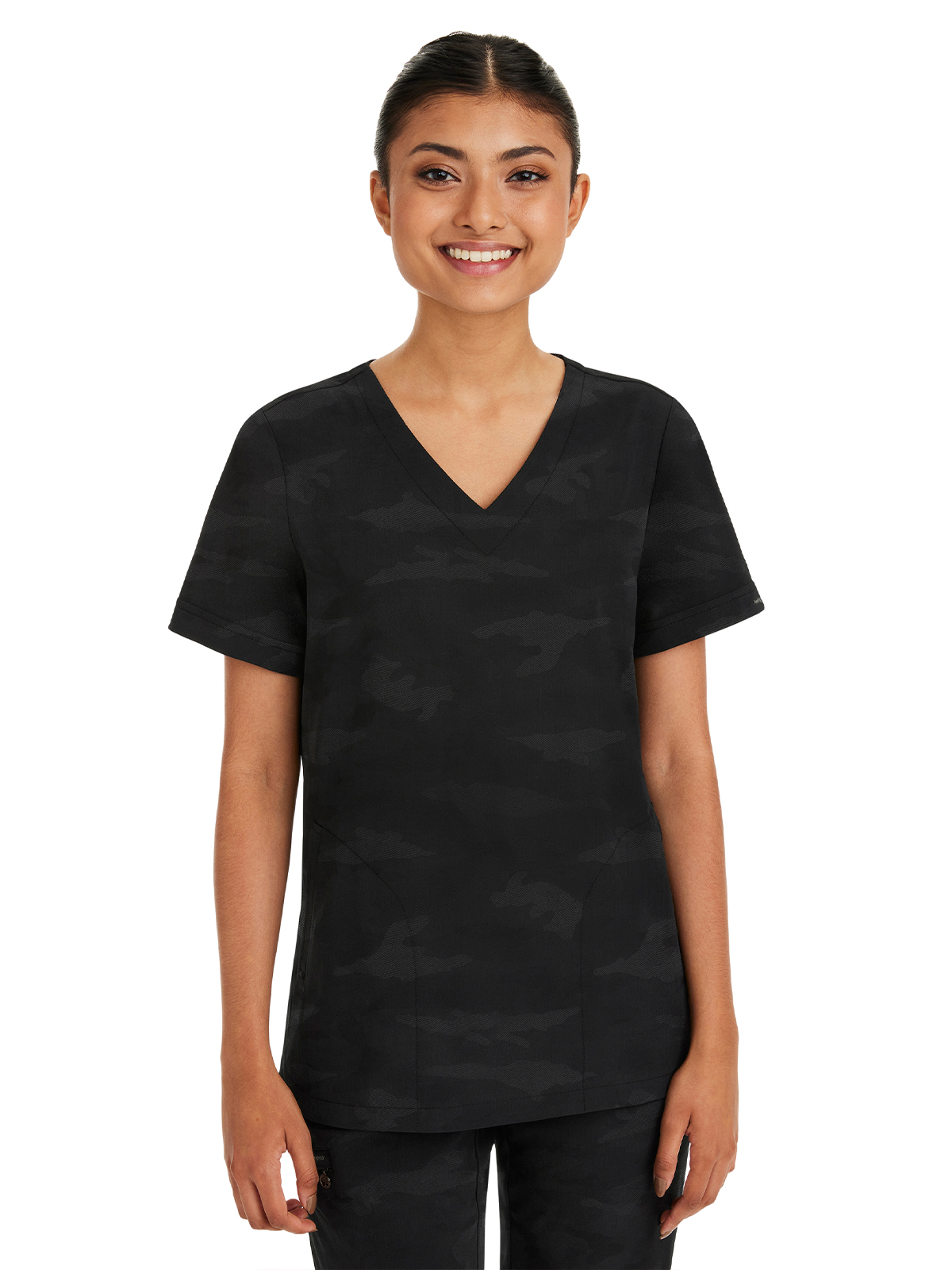 Healing Hands - HH PL Jacquard - Women's 2-Pocket Joy Camo V-Neck Top 20
