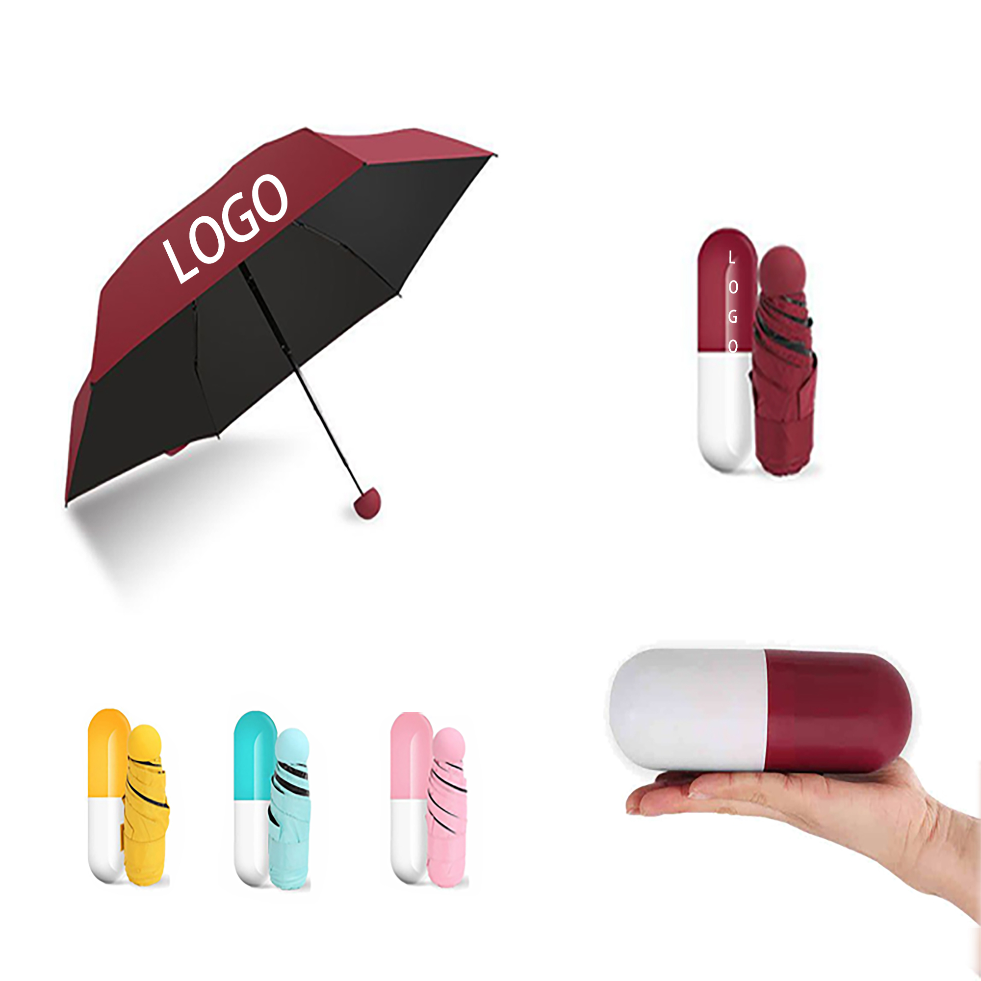Portable Capsule Travel Umbrella MOQ 1pcs 4